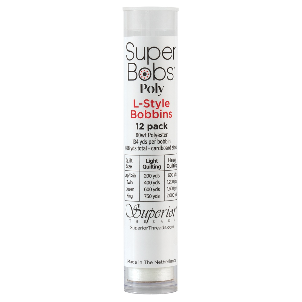 Super Bobs Poly 12 pk L-Style #624 Natural White