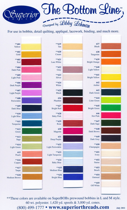 BOTTOM LINE Color Card