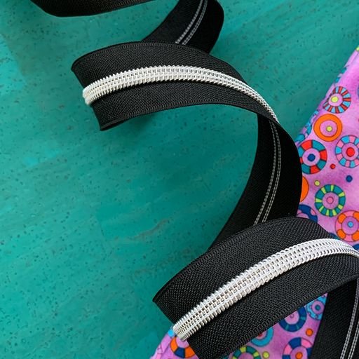 Black Zipper Tape with Nickel Teeth