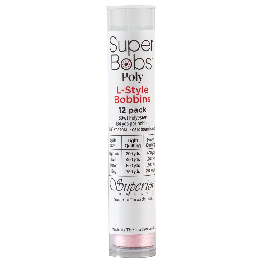 Super Bobs Poly 12 pk L-Style #628 Baby Pink